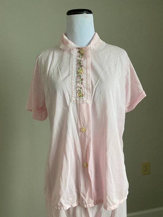 Medium Nylon Sears Pajamas Pink Size 36 Top mh - image 4