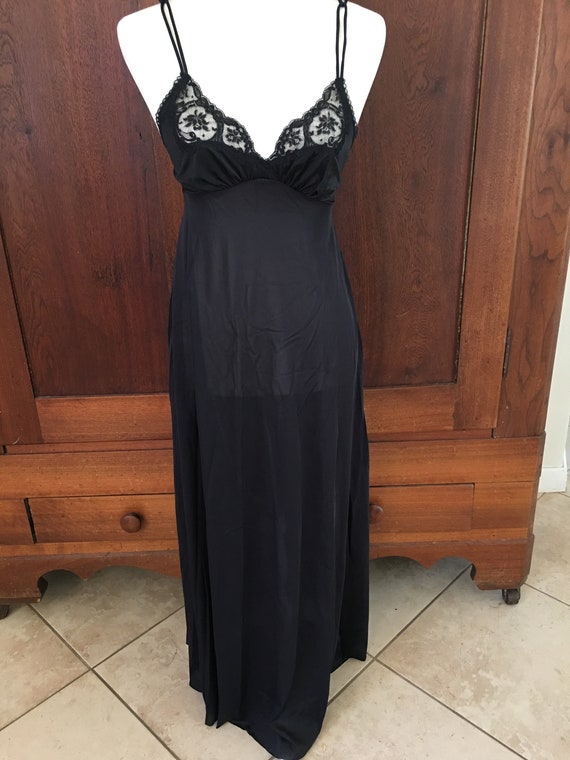 Small Olga Long Nightgown Black Style #9689...