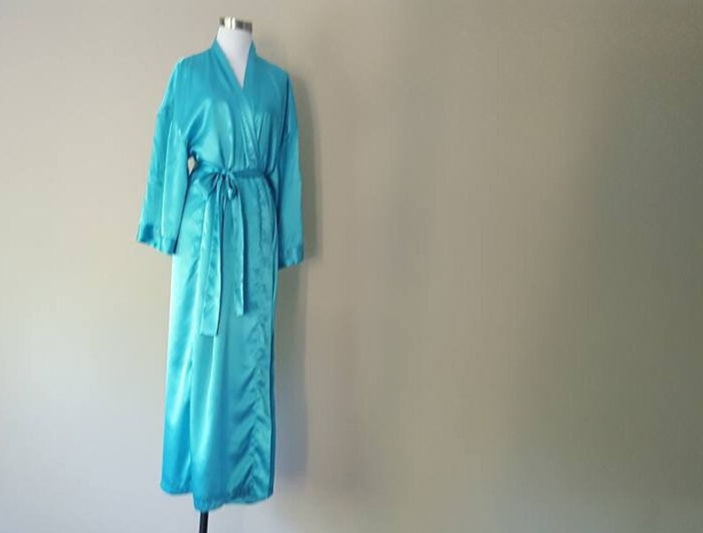 Robe Medium Victoria/'s Secret Heart Tag Turquoise Pockets Inner and Outer Ties Vintage Lingerie