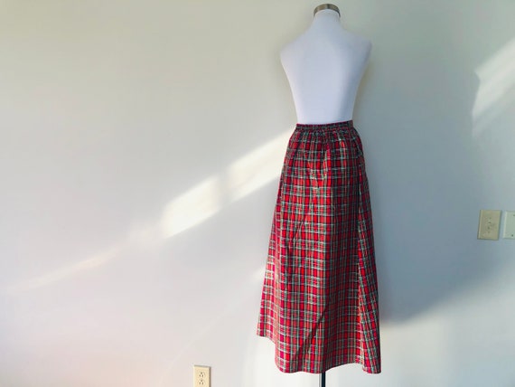 Skirt Extra Large Copper Key Christmas Red Plaid … - image 5