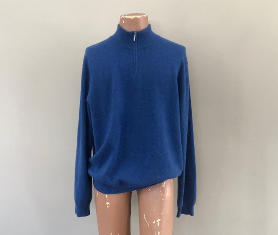CASHMERE Sweater XL Joseph and Lyman Blue Pullover Long - Etsy Polska