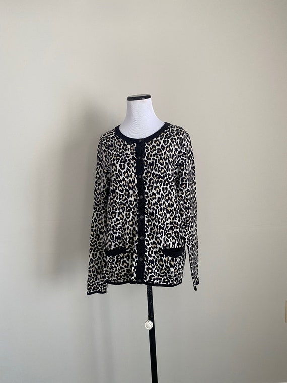 Medium Leopard Print Sweater Supima cotton Land's 
