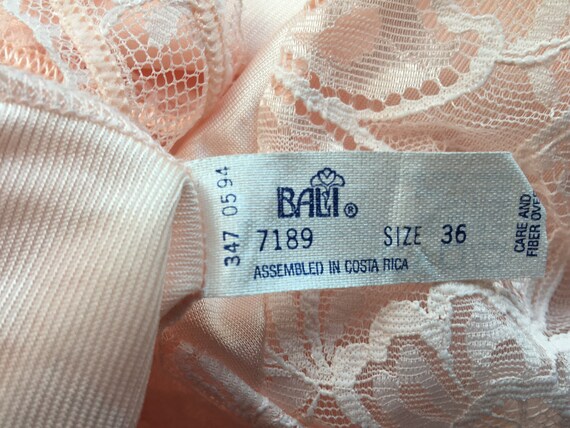 Full Slip Size 36 Bali Peachy Pink Lacy Bust and … - image 9