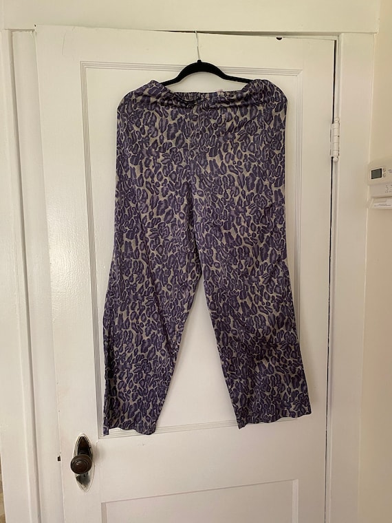 XS Sleep Pants Blue Gray Leopard Print Cat Print A