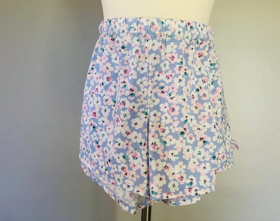 Shorts Large Laura Ashley Blue Floral Sleep Pants… - image 1