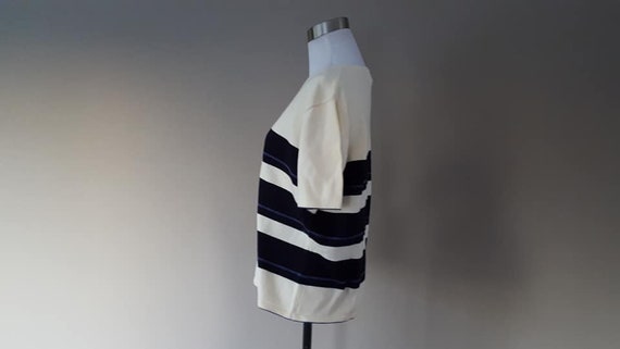 Pullover Medium Casual Corner Black White Striped… - image 6