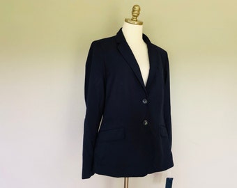 Stewardess Jacket Size 14 Lands End for American Airlines NWOT Never Worn Original Tags Navy Blue Pockets Vintage
