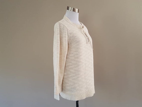 Pullover Large Ann Taylor Loft Neck Tie Crew Neck… - image 3