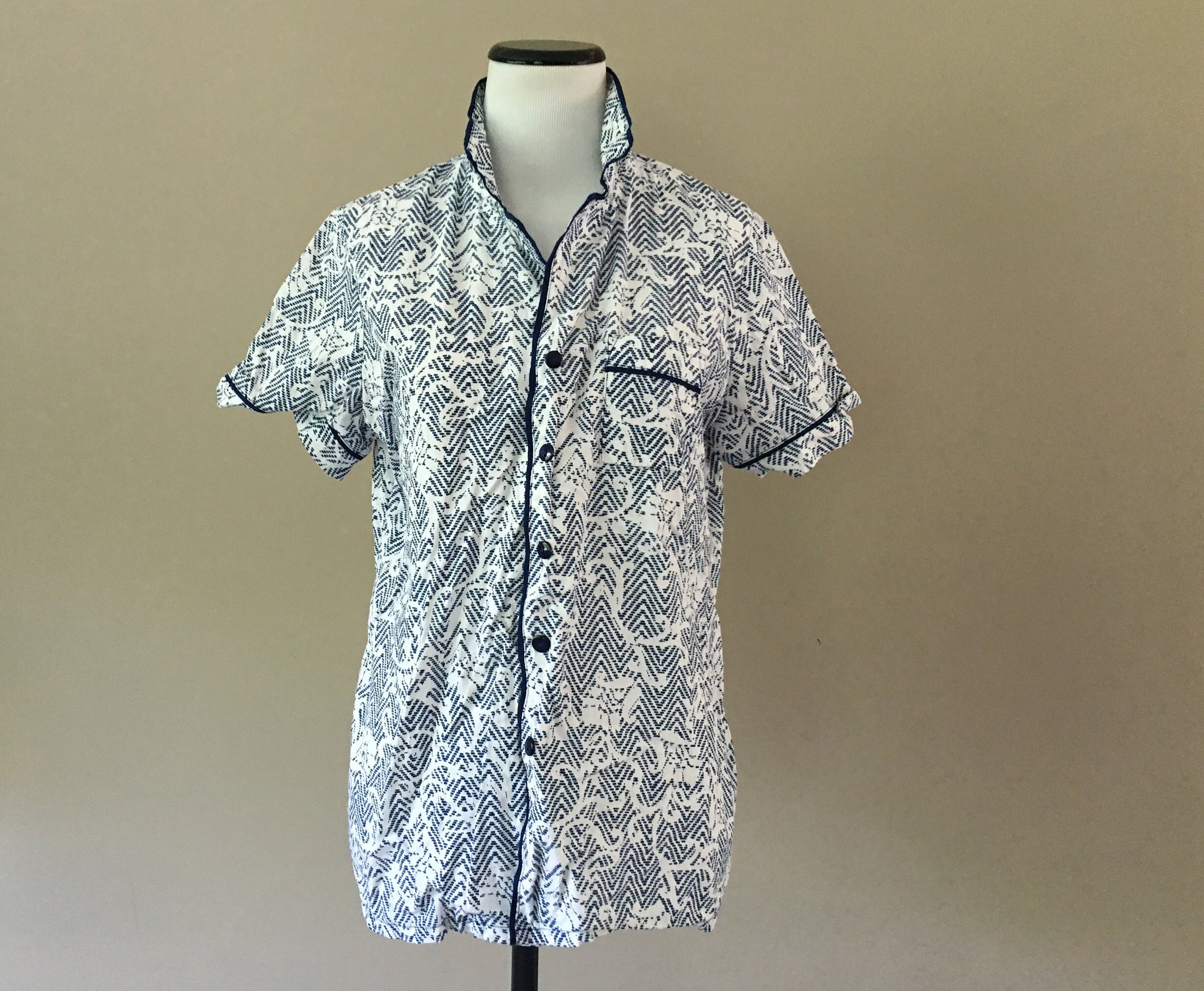 Sleep Shirt Small Liz Claiborne Blue 