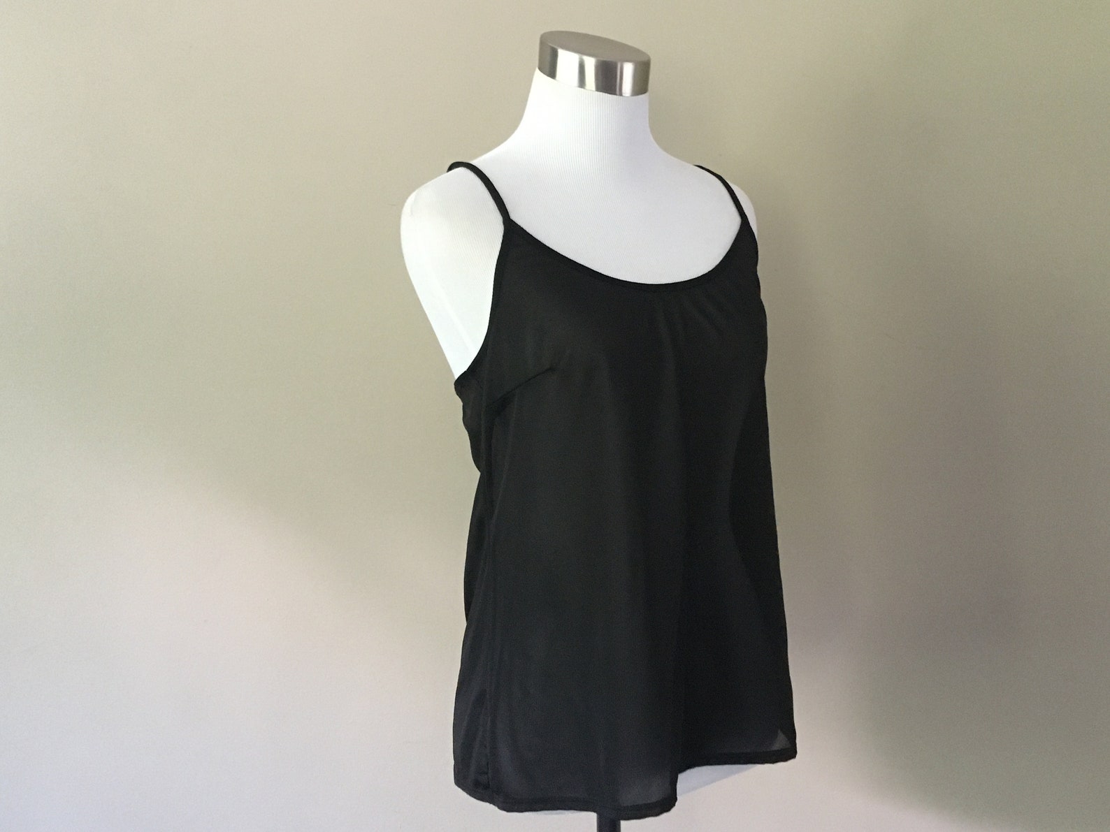 Camisole Medium Old Navy Black Sheer Nylon Black Cami V Neck Etsy