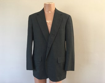 Mens 42R Wool Brooks Brothers Charcoal Gray Grey Single Breast Jacket Vintage Apparel