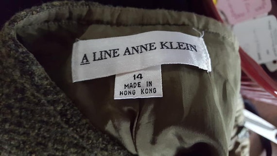 Skirt Size 14 Anne Klein A-Line Wool Blend Green … - image 3