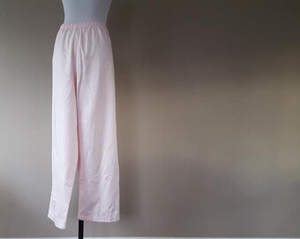 Sleep Pants Small Elastic Waist Pink Vintage Sleepwear