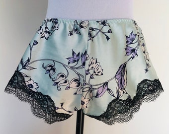 Tap Pants Small Petite Victoria's Secret  Turquoise Black Purple Floral Shorts Sleep Pants Vintage Lingerie