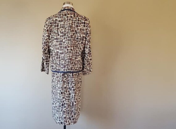 Dress Suit Size 14 Large Geometric Pattern 1960's… - image 8