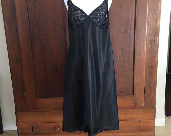 Full Slip Size 38 Black No Label Vintage... Etsy