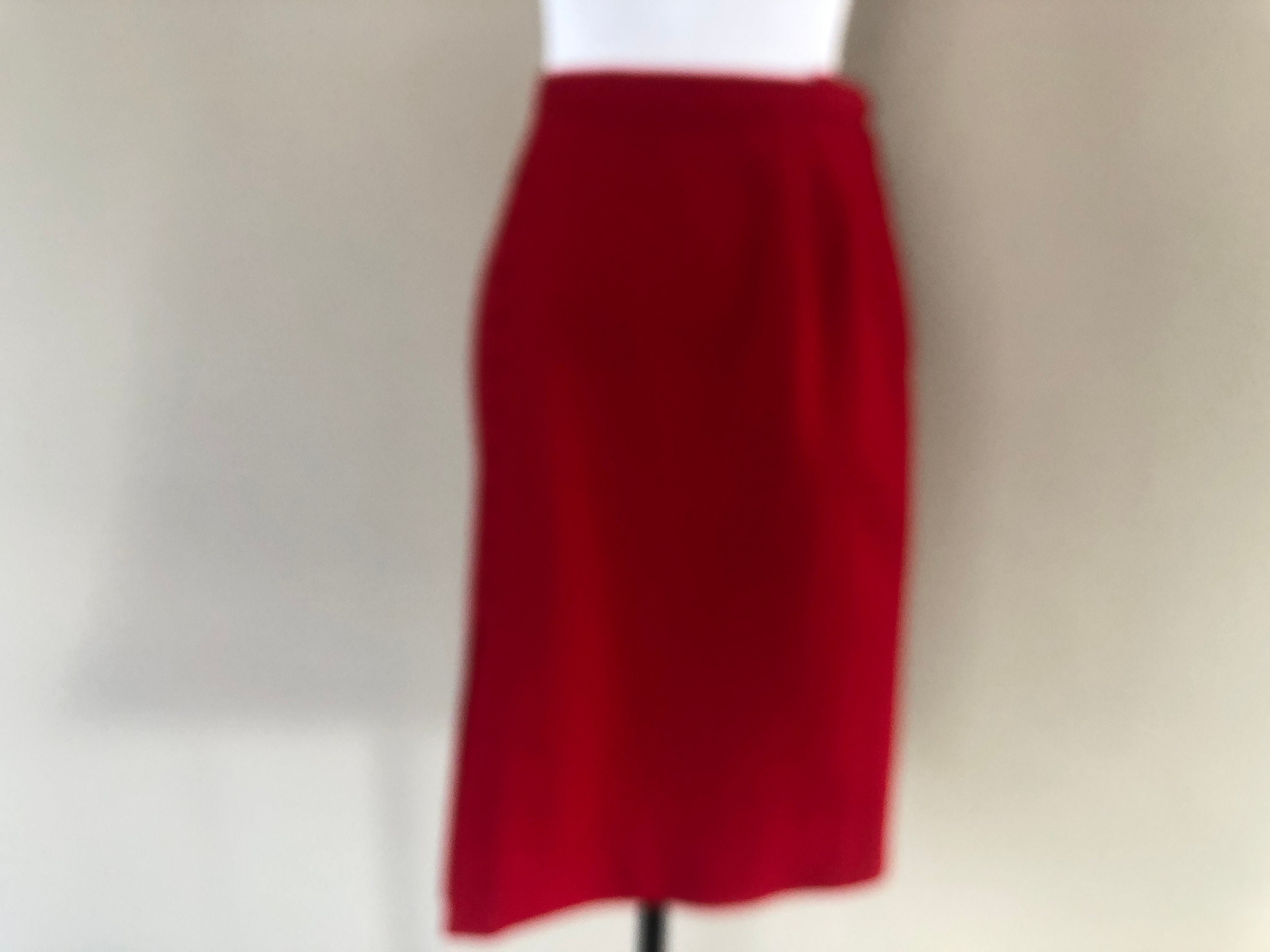 Skirt Medium Dalton Coordinates Made in Italy Red WOOL Pull on - Etsy