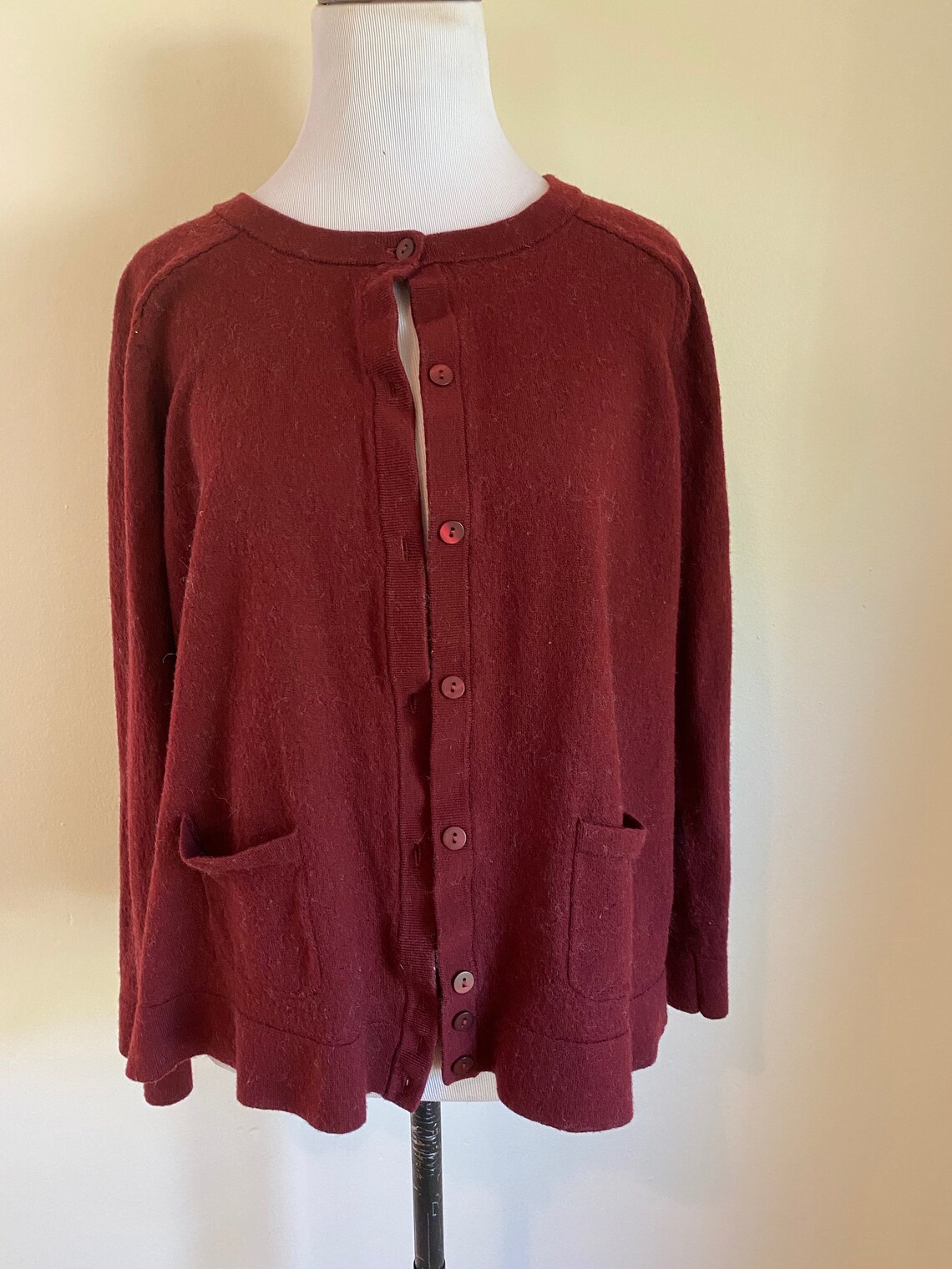 XL Pendleton Merino Wool Cardigan Sweater Burgundy Extra Large - Etsy