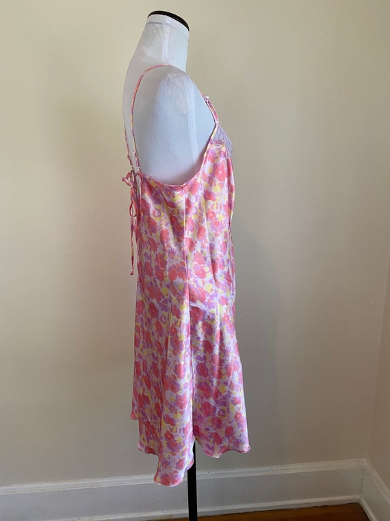 Nightgown Short Floral Pink and Yellow Medium 20"… - image 5