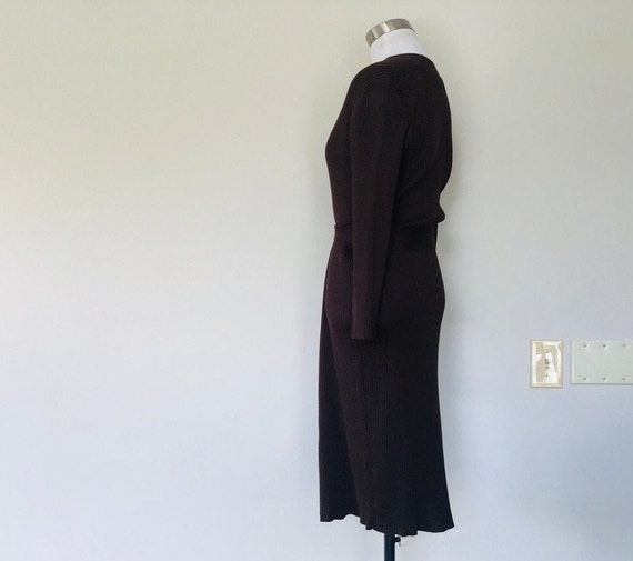 Dress Medium Calvin Klein Brown Stretchy Wiggle B… - image 4