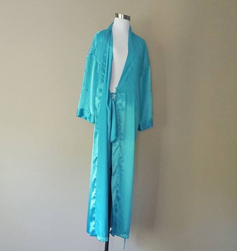 Robe Medium Victoria/'s Secret Heart Tag Turquoise Pockets Inner and Outer Ties Vintage Lingerie