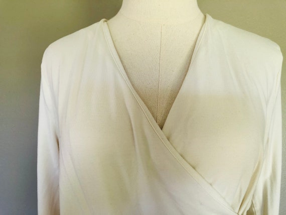 White Talbots Large Petite V Neck Pullover Vintag… - image 2