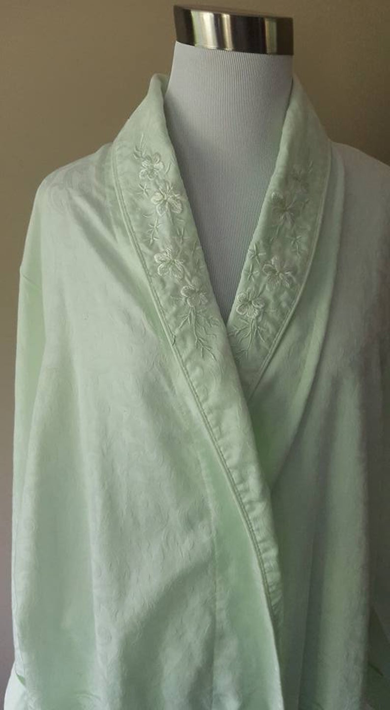 Robe Large Miss Elaine Green Large Long Vintage Lingerie