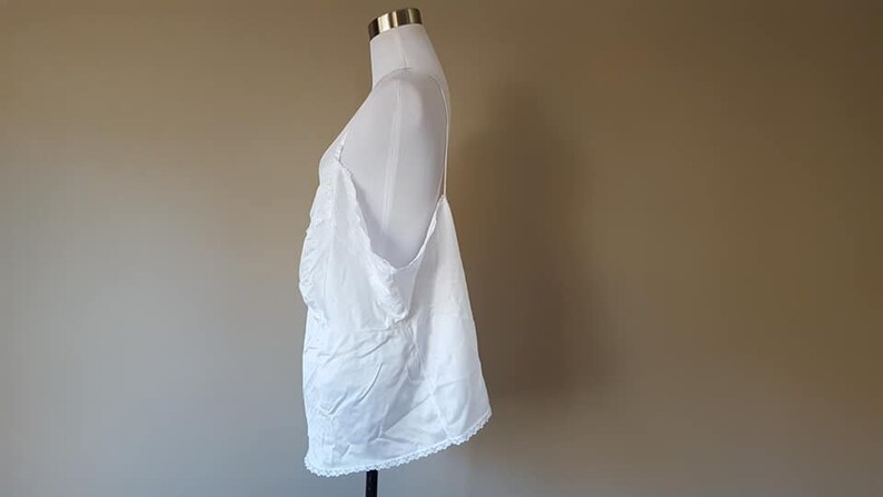 Camisole Velrose Size 54 4X 5X White Cami Nylon Lace XXXXL Plus Size XXXXXL Vintage Lingerie
