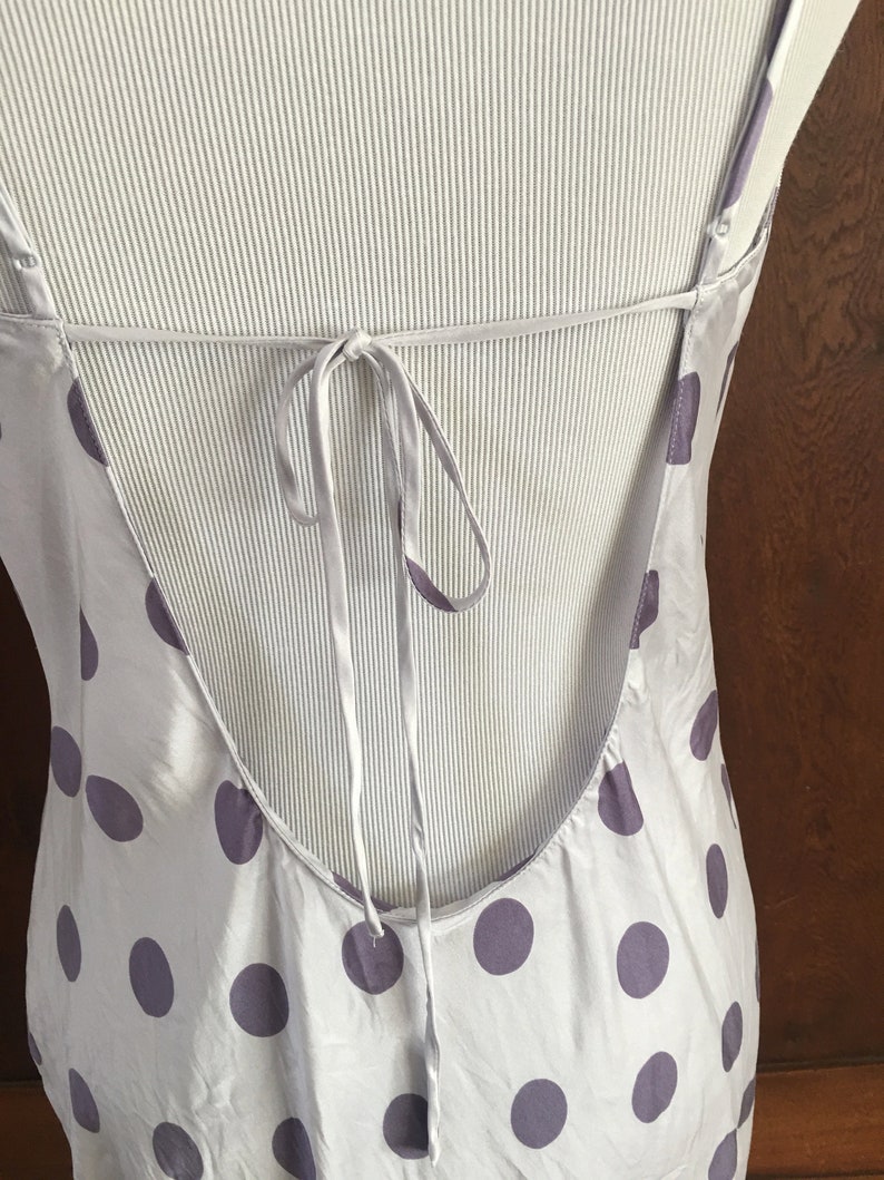 SILK Nightgown Victoria/'s Secret Small Lavender with Purple Polka Dots Asymmetrical Hem