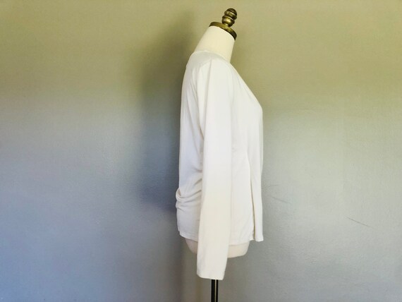 White Talbots Large Petite V Neck Pullover Vintag… - image 4