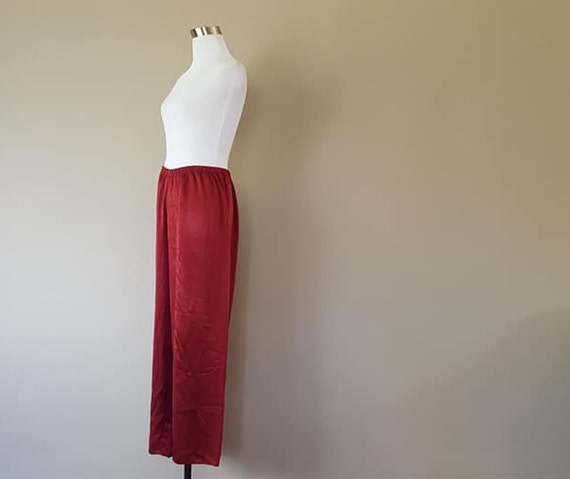 Sleep Pants Small Maroon Cranberry Wine Red Bed B… - image 4