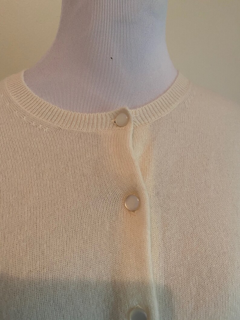 Crew Winter White ... CASHMERE Medium Cardigan Sweater By J
