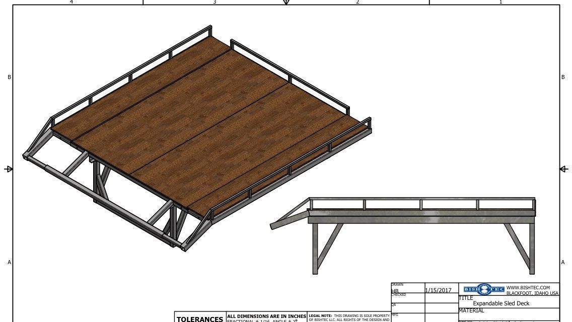 Expandable Sled Deck Blueprints Etsy Hong Kong