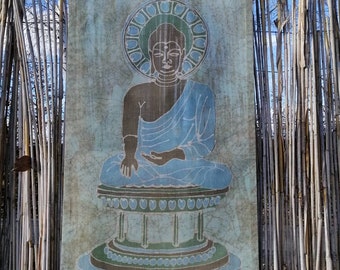 batik buddha waxresistdyeing waxbatik decorazione murale