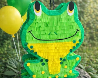 Frog Piñata – Frog Birthday Party Decor, Animal Party Theme, Kids Party Decoration, Cute Frog Piñata