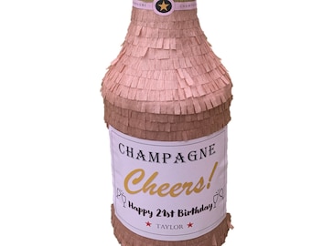 Champagne Bottle Pinata 3D. 28in tall. Party Decoration Supplies. (stick not included)