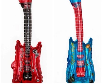 2PCS Electric Guitar red & blue shaped foil Ballons. Party Supplies and Decorations