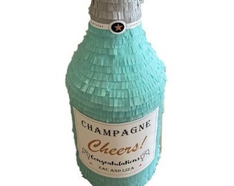 Wedding Champagne Bottle Pinata. Party Decoration Supplies