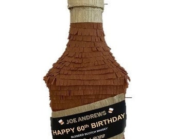 Whisky Bottle Pinata 3D. 28in tall. Party Decoration Supplies. (stick not included)