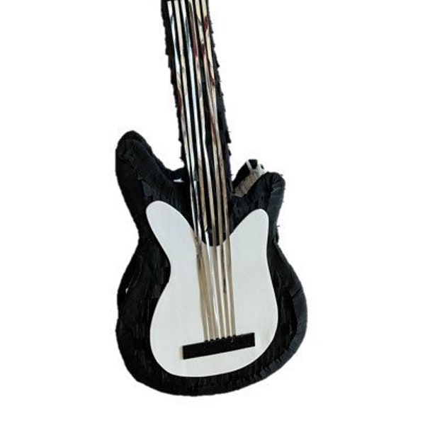 Black Electric Guitar Pinata 28" tall. (stick & balloons not included) Party Decorations and Supplies