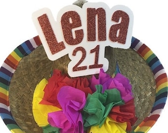 Fiesta Sombrero Hat Adult. Custom Name and Number. Mexican Party Adult Size. Party theme.