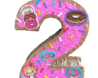 Number Donuts Pinata. Donuts Birthday party. Party Supply. (stick not included)