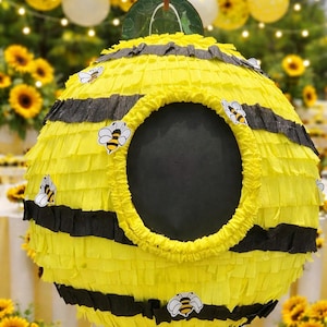 Beehive Piñata – Bumble Bee Party Decor, Bee Baby Shower Decoration, First Birthday Party, Handmade Bee Theme, Party Bundle Available image 1