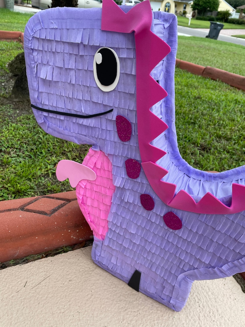 Purple Dinosaur Pinata 20. Girl Party Decorations Supplies image 5