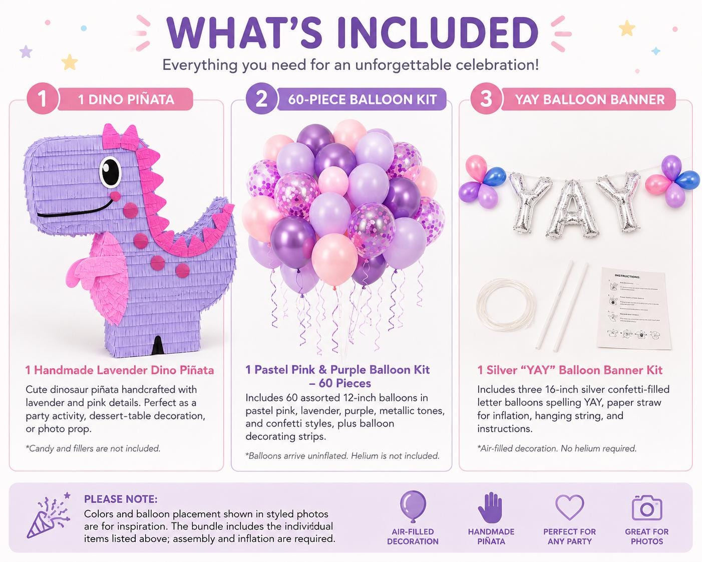 Dinosaure Party Jouet Anniversaire,260Pcs Party Favors Kids