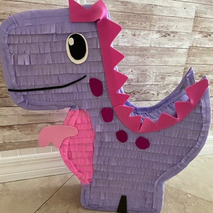 Purple Dinosaur Pinata 20. Girl Party Decorations Supplies image 6