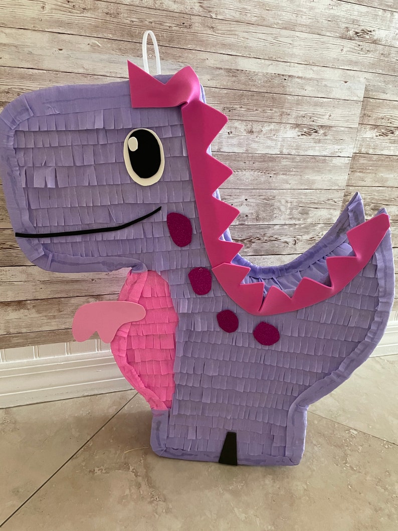 Purple Dinosaur Pinata 20. Girl Party Decorations Supplies image 6