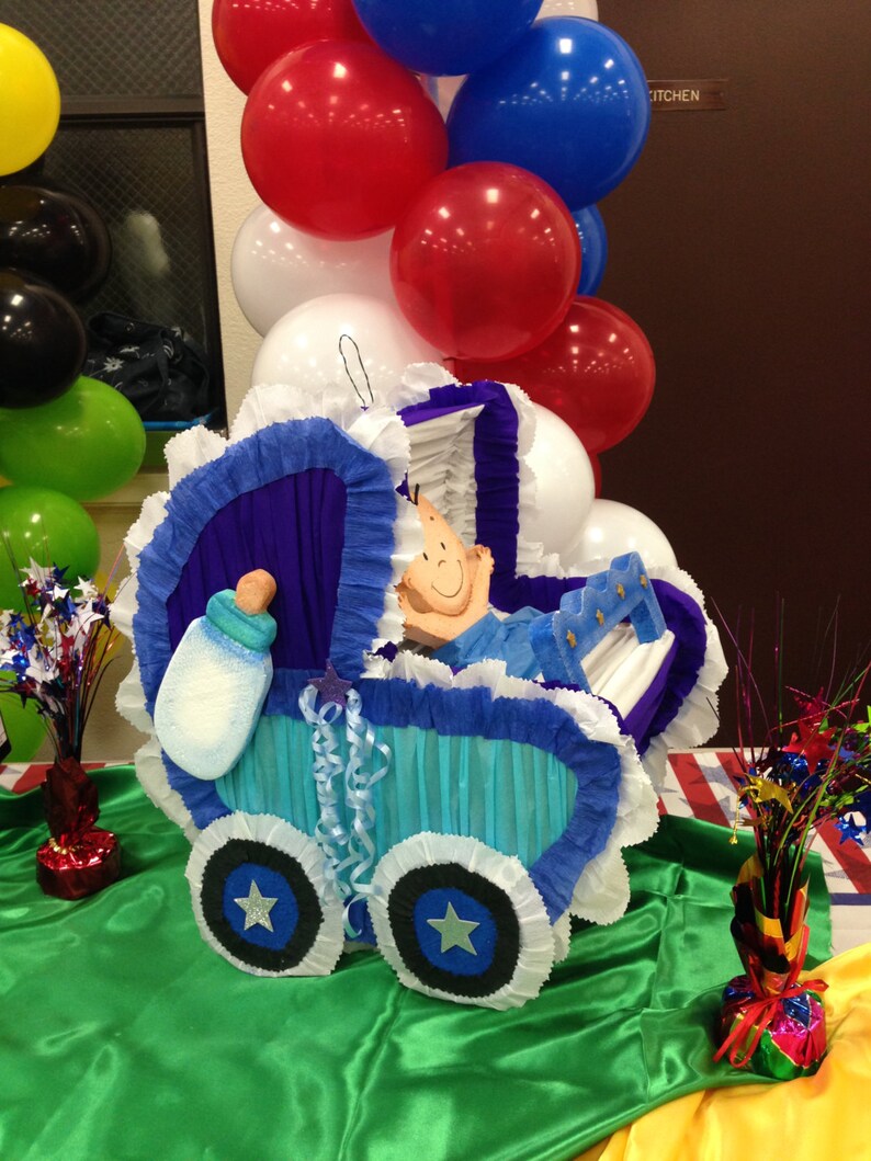 Baby Shower Boy Baby Carriage Pinata Parties Decorations And Etsy Baby Shower Boy Baby Carriage Pinata Parties Decorations And Etsy