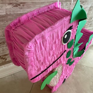 Pink Dinosaur Pinata. Girl. Party Decorations Supplies stick not included image 6