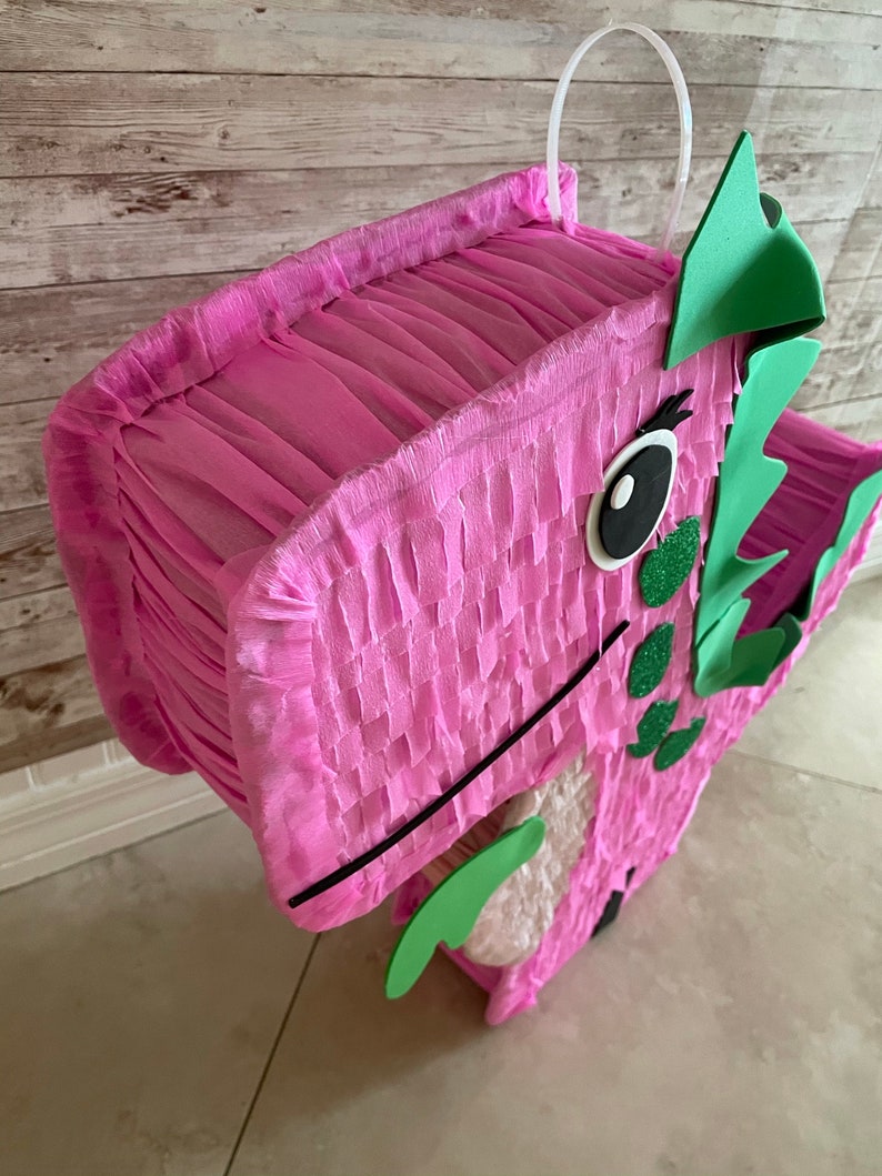 Pink Dinosaur Pinata. Girl. Party Decorations Supplies stick not included image 6